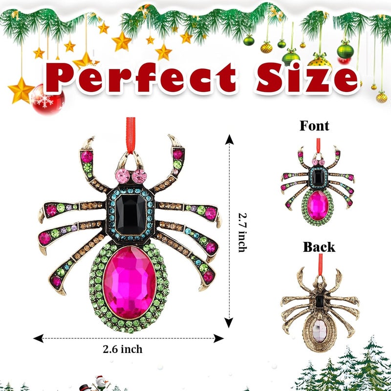GROWTHMAGIC Store Pink Spider Christmas Ornaments - Metal Spider Ornaments for Christmas Tree Decor Gifts for Women Girl - Image 4